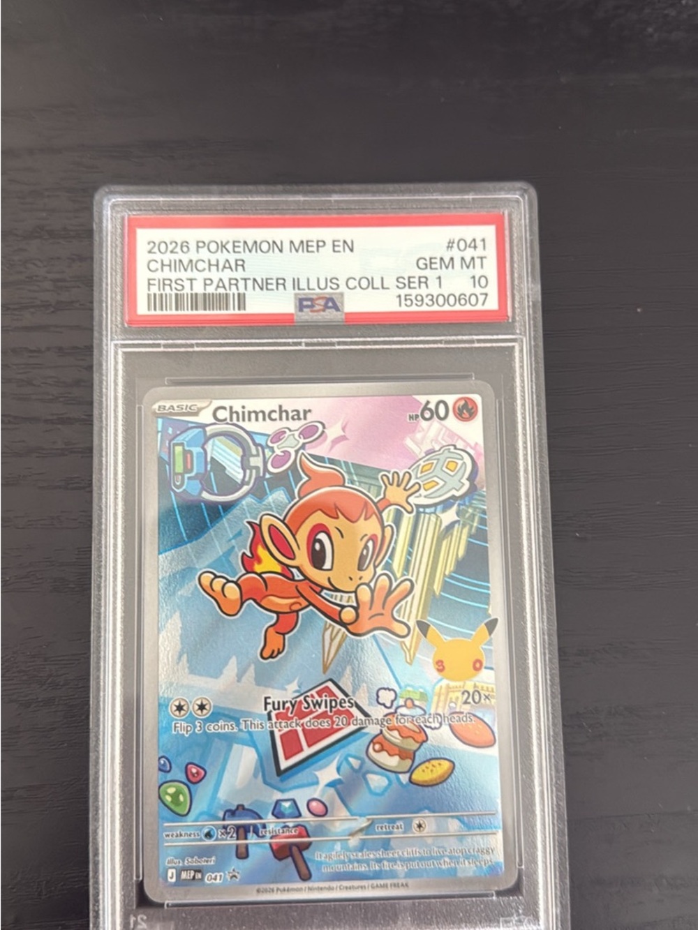 Pokemon Chimchar Trading Card - Red, Orange, Blue Accents PSA 10